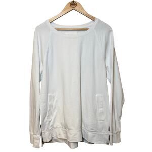 Lilly Pulitzer Luxletic Beach Comber Pullover Sweatshirt Boat Neck White Size XL